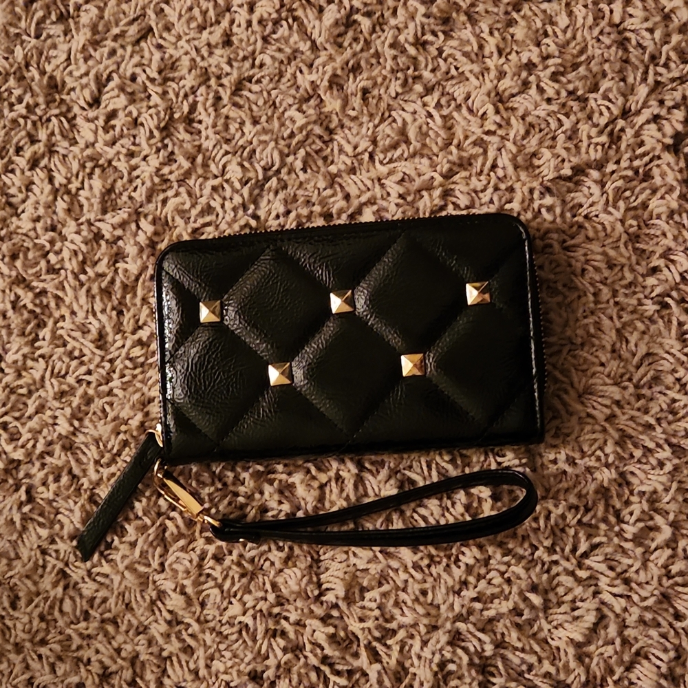 Black And Gold Handbag/Wallet